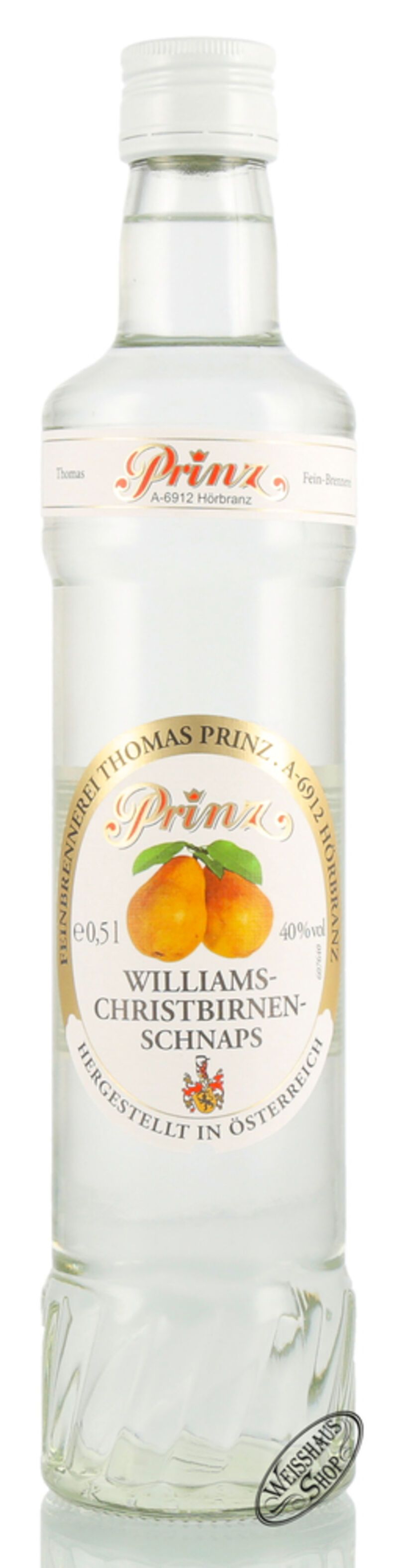 Prinz Williams-Birnen Schnaps 40% vol. 0,50l
