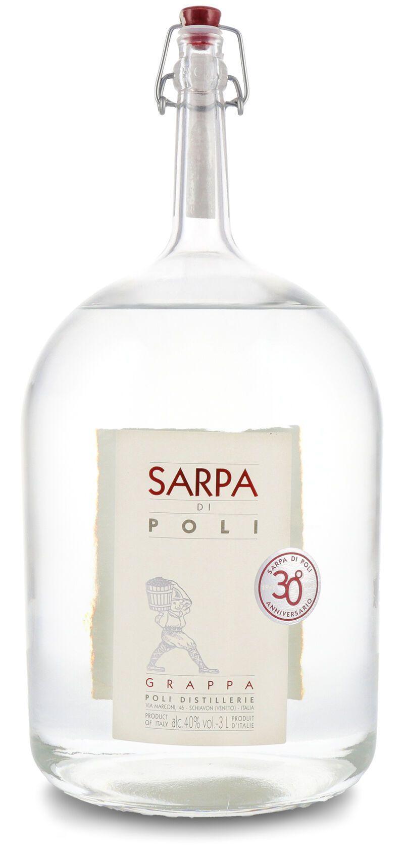 Poli Grappa Sarpa Big Mama 40% vol. 3,0l Doppelmagnum