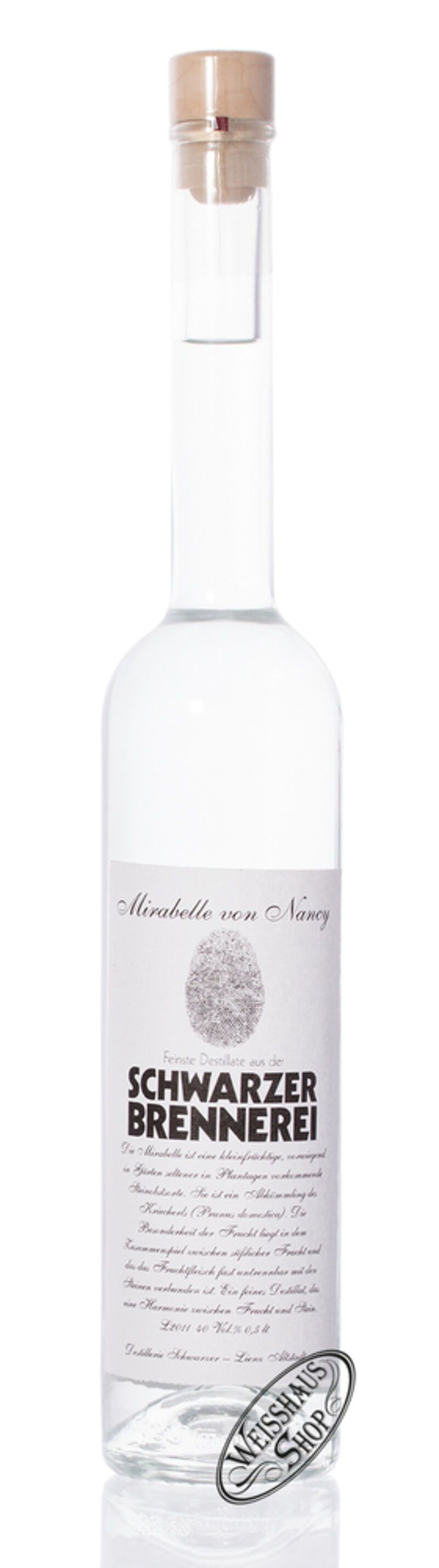 Schwarzer Mirabelle von Nancy 40% vol. 0,50l