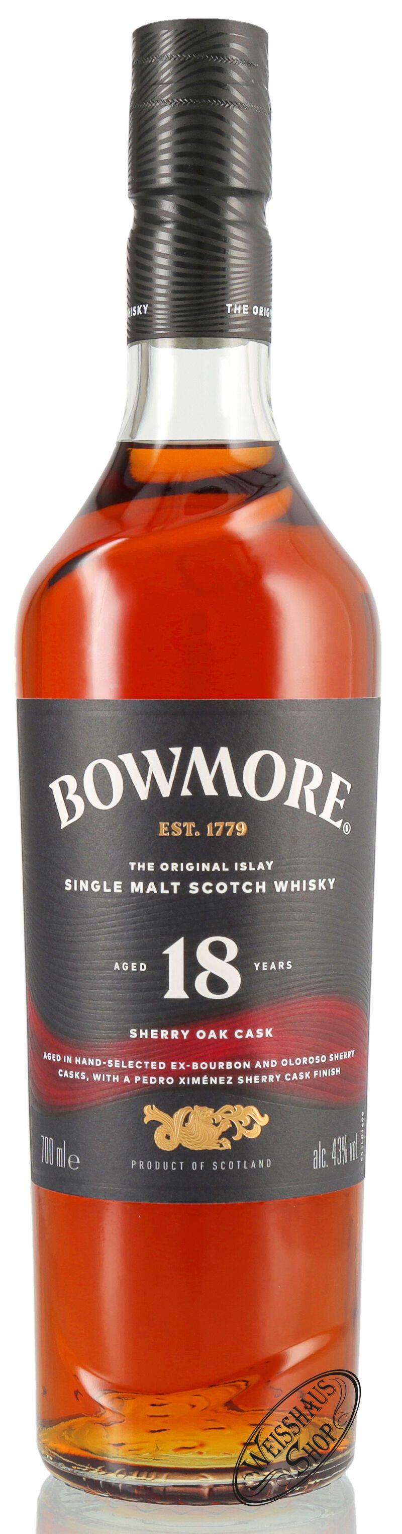 Bowmore 18 YO Sherry Oak Cask Islay Whisky 43% vol. 0,70l
