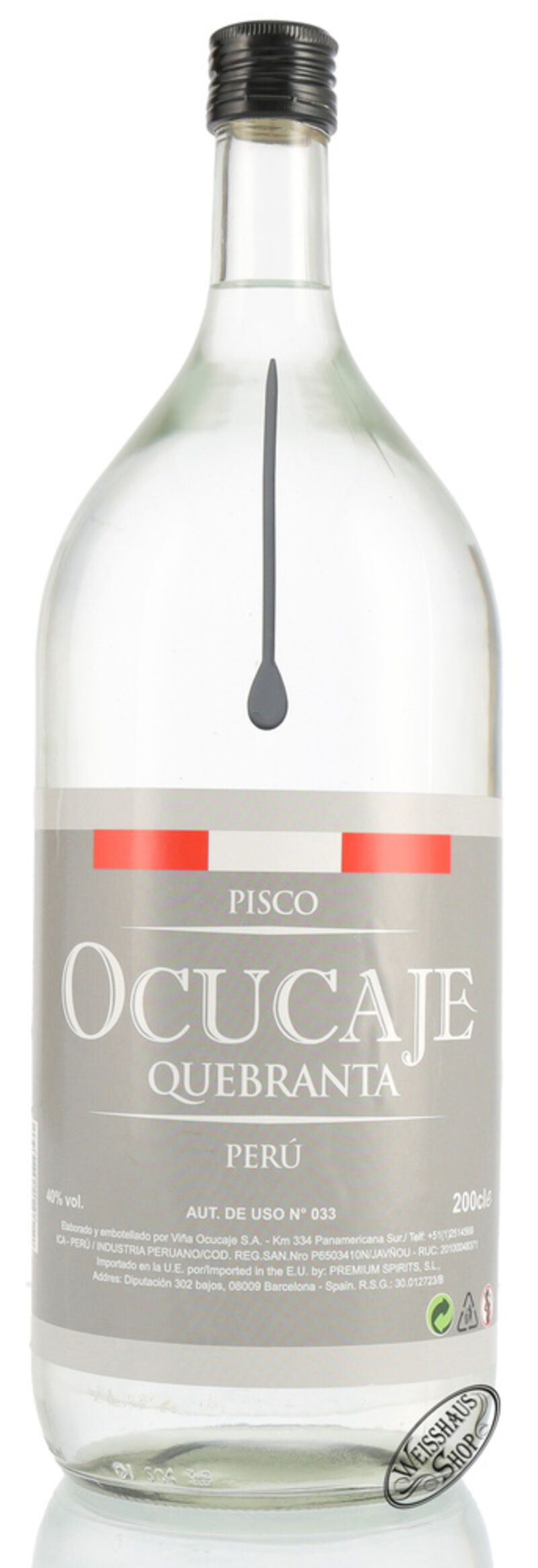 Ocucaje Pisco Puro Quebranta 40% vol. 2,0l Magnum