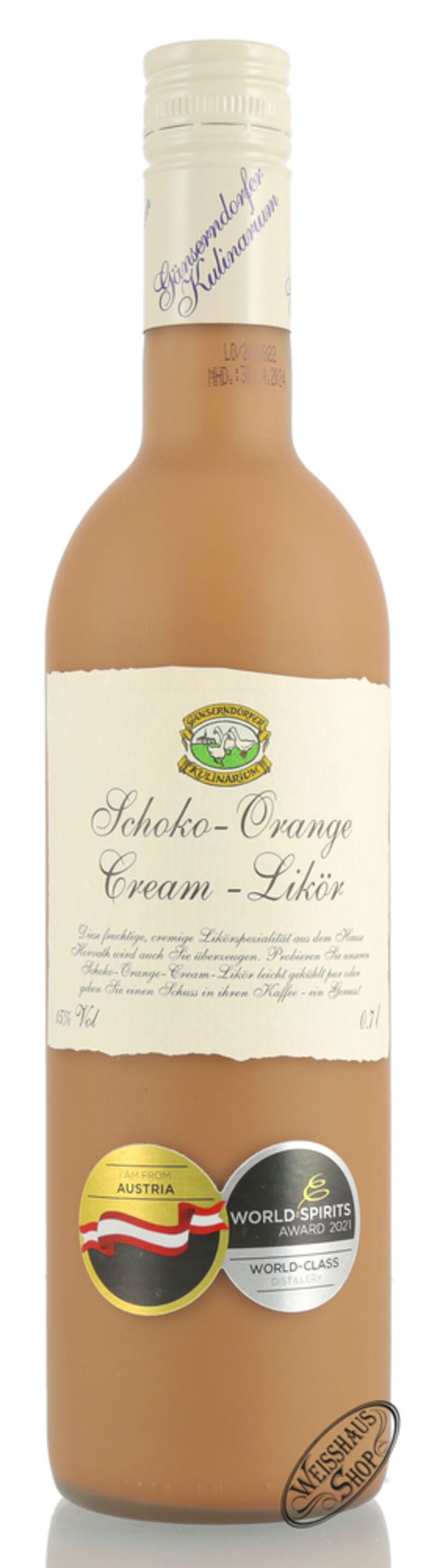 Auersthaler Schoko Orange Cream Likör 15% vol. 0,70l