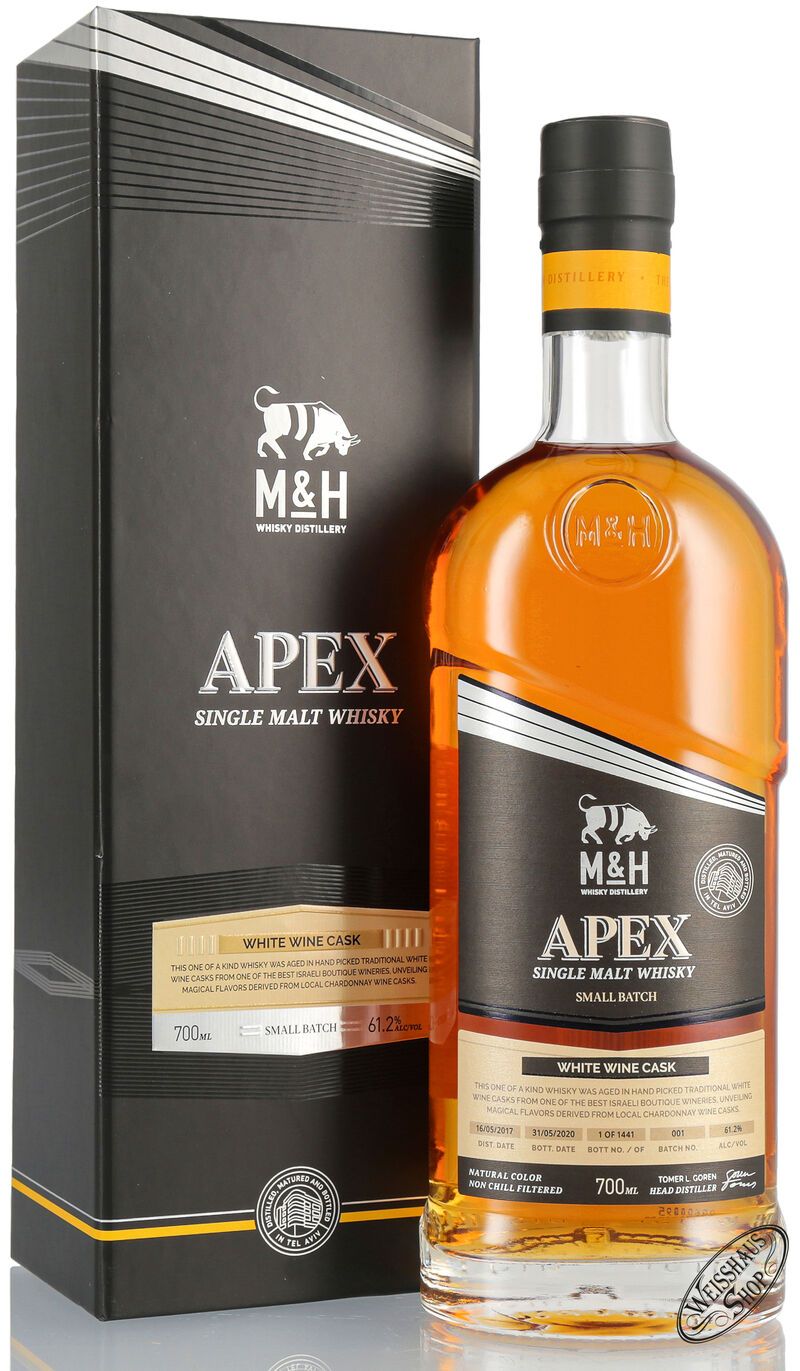 M&H APEX White Wine Cask Finish Whisky 61,2% vol. 0,70l M&H APEX White Wine Cask Finish Whisky 61,2% vol. 0,70l