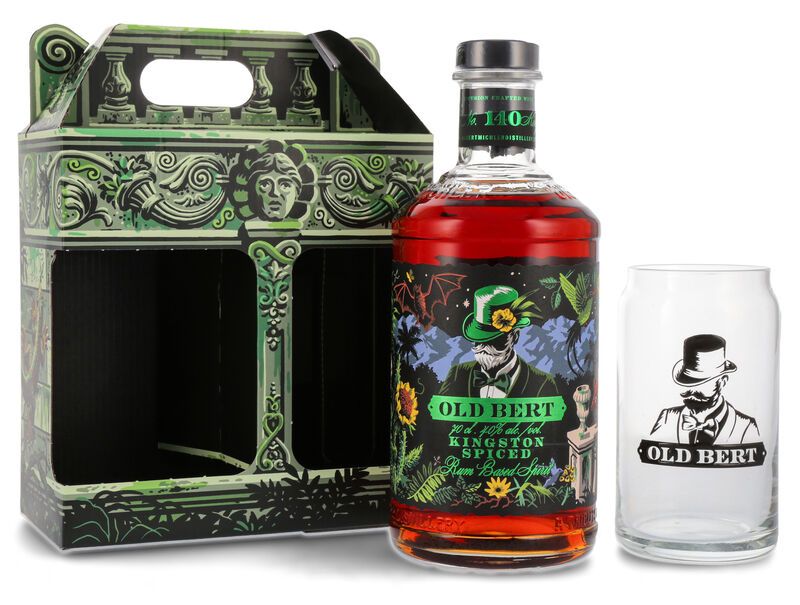 Old Bert Kingston Spiced Rum Geschenk-Set 40% vol. 0,70l