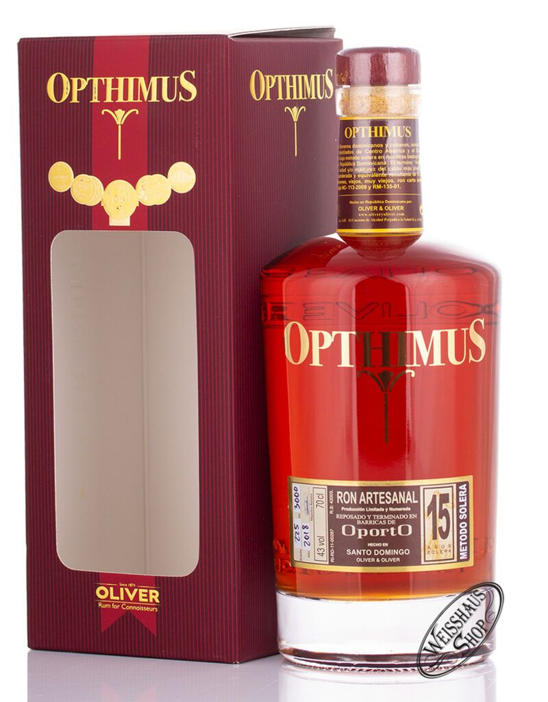 Opthimus 15 Anos Oporto Rum 43% vol. 0,70l