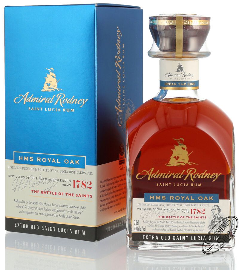 St. Lucia HMS Royal Oak Admiral Rodney Rum 40% vol. 0,70l