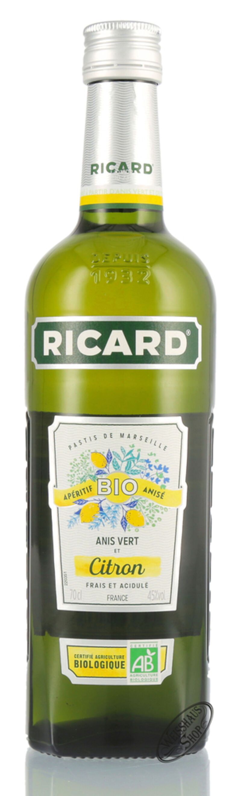 Ricard Bio Pastis Citron 45% vol. 0,70l Ricard Bio Pastis Citron 45% vol. 0,70l