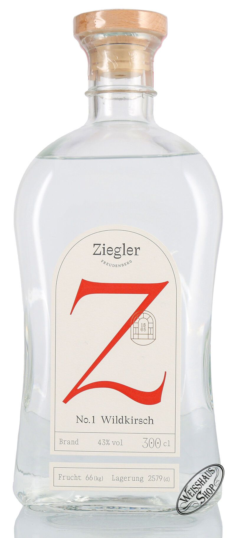 Ziegler No.1 Wildkirsch Brand 43% vol. 3,0l Doppelmagnum Ziegler No.1 Wildkirsch Brand 43% vol. 3,0l Doppelmagnum