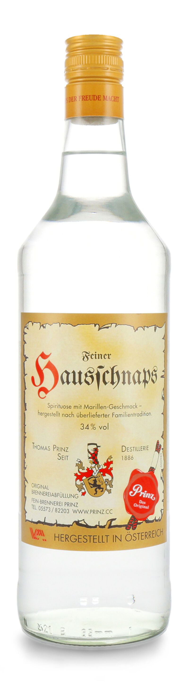 Prinz Hausschnaps Marille 34% vol. 1,0l Prinz Hausschnaps Marille 34% vol. 1,0l