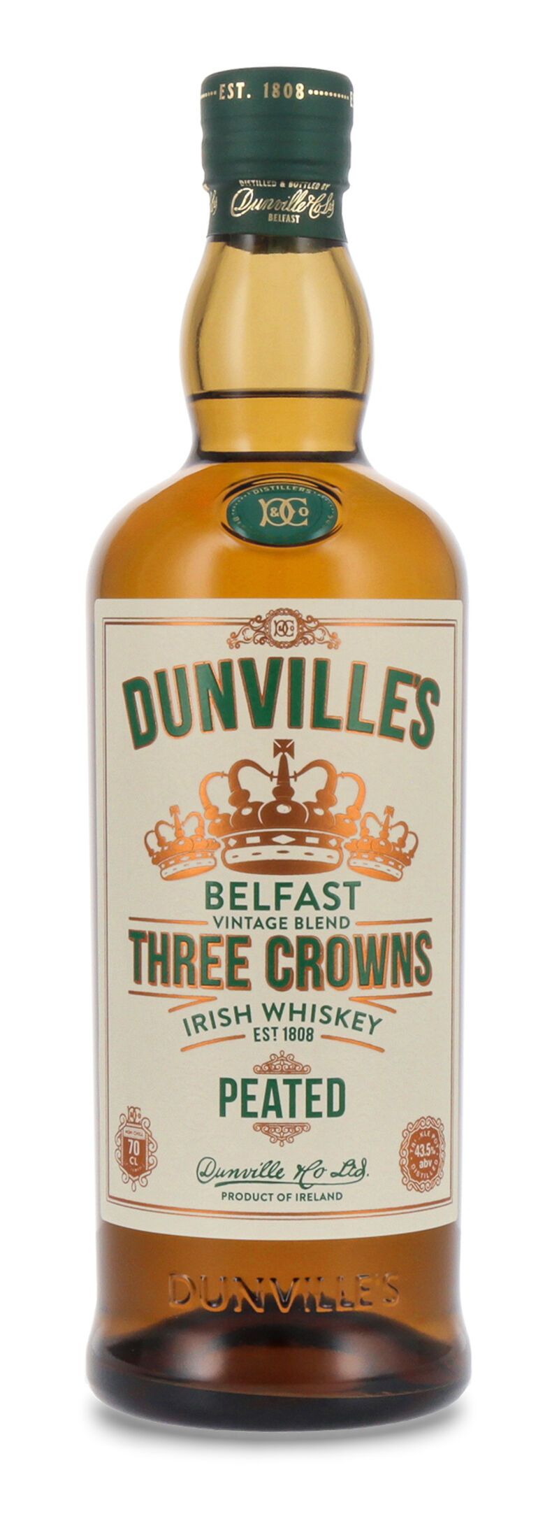 Dunville's Three Crowns Peated Irish Whiskey 43,5% vol. 0,70l