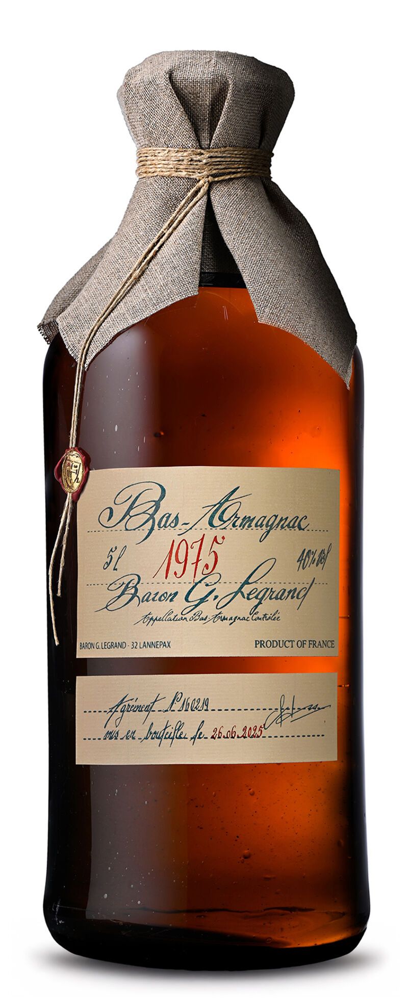 Lhéraud Baron Gaston Legrand 1975 Vieil Armagnac 40% vol. 5,0l Lhéraud Baron Gaston Legrand 1975 Vieil Armagnac 40% vol. 5,0l
