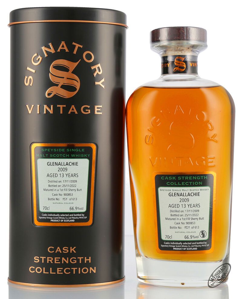 GlenAllachie Vintage 2009 Signatory Whisky 66,9% vol. 0,70l