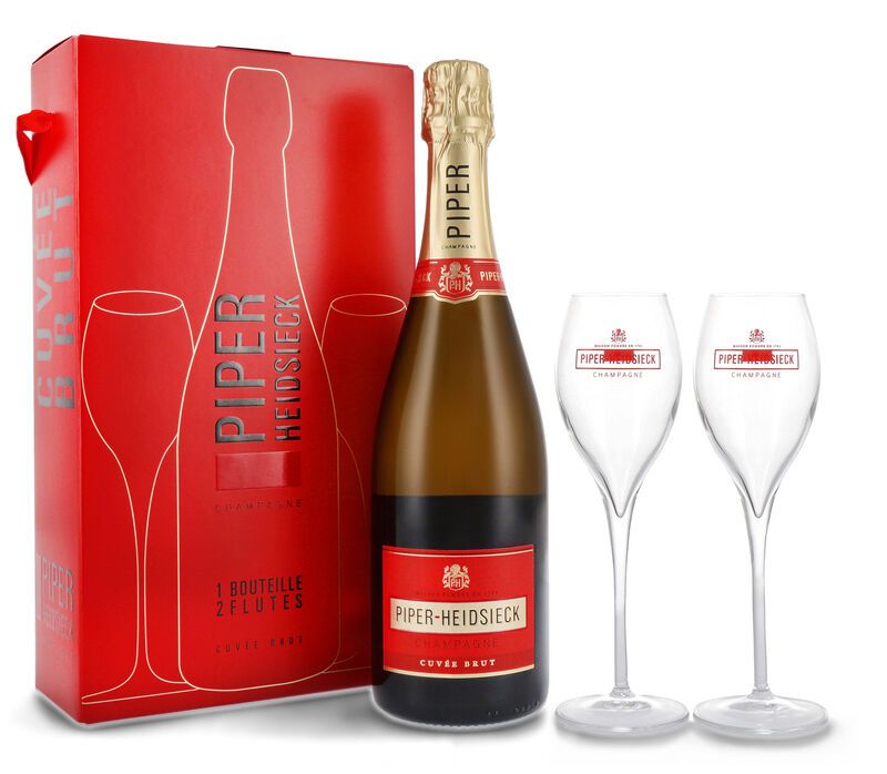 Piper-Heidsieck Brut Champagner Geschenk-Set 12% vol. 0,75l Piper-Heidsieck Brut Champagner Geschenk-Set 12% vol. 0,75l