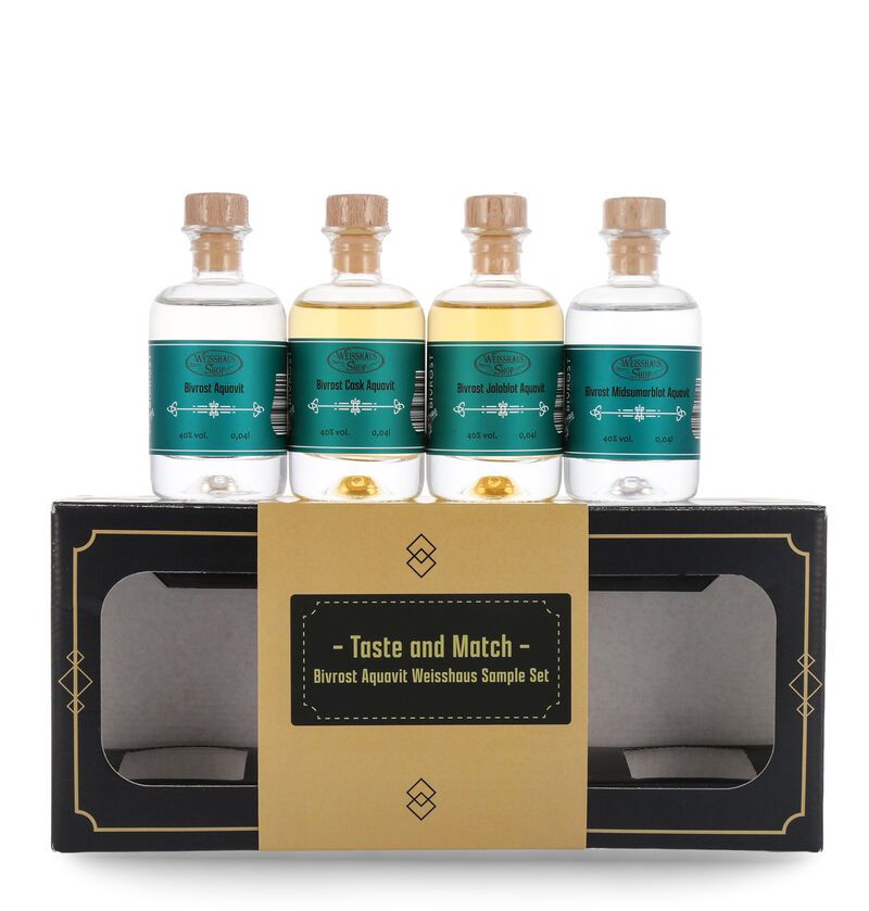Taste and Match - Bivrost Aquavit 4 x 0,04l Weisshaus Sample Set