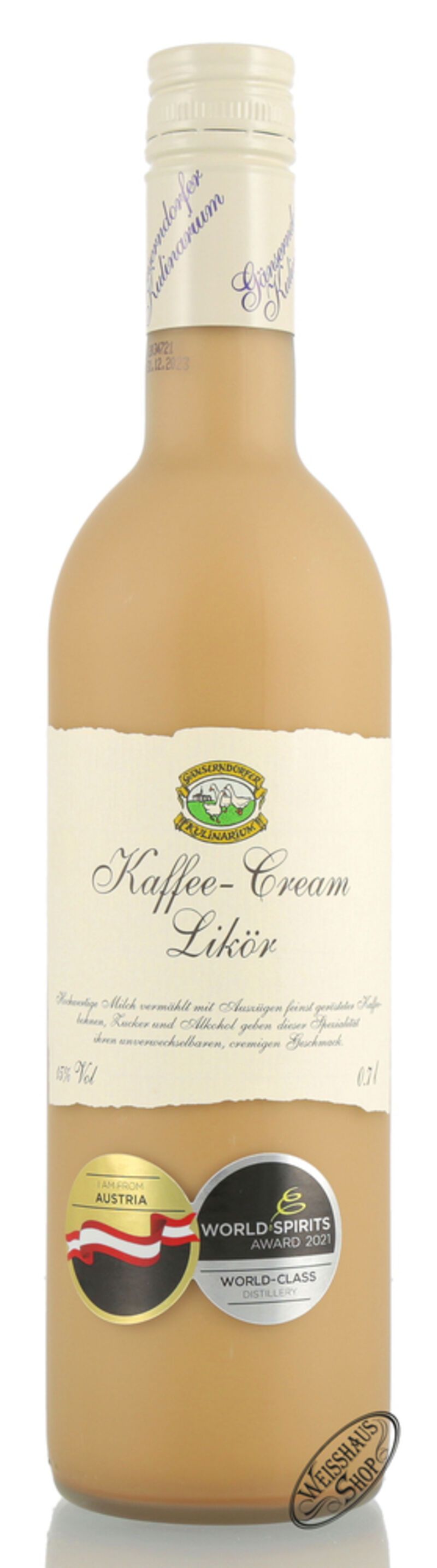 Auersthaler Kaffee Cream Likör mit Weinbrand 15% vol. 0,70l Auersthaler Kaffee Cream Likör mit Weinbrand 15% vol. 0,70l