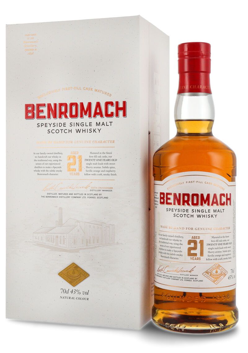 Benromach 21 YO Single Malt Whisky 43% vol. 0,70l Benromach 21 YO Single Malt Whisky 43% vol. 0,70l