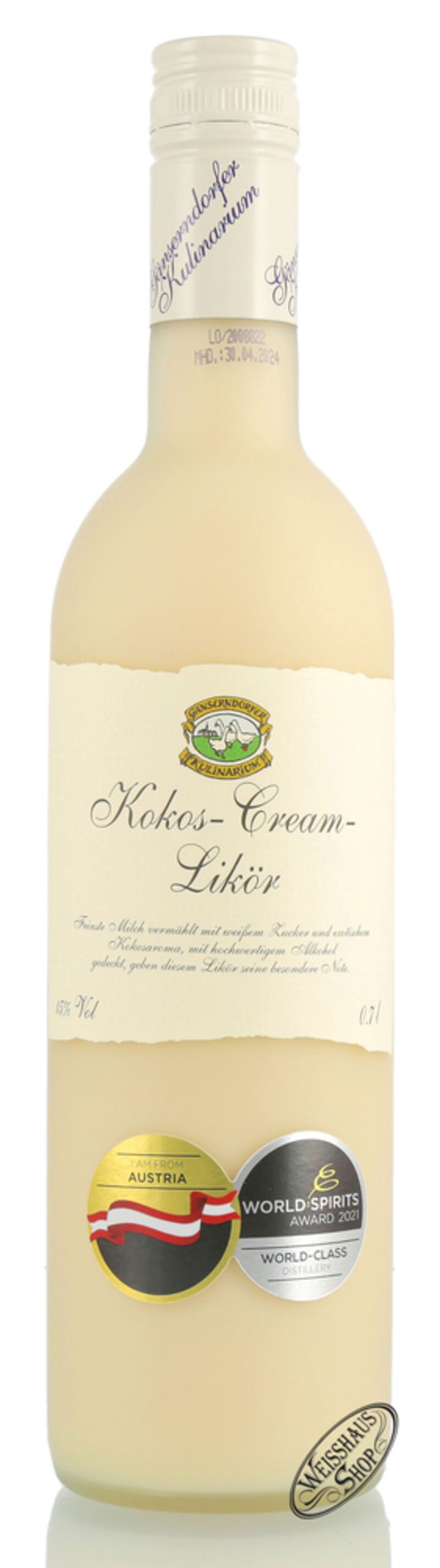 Auersthaler Kokos Cream Likör 15% vol. 0,70l Auersthaler Kokos Cream Likör 15% vol. 0,70l
