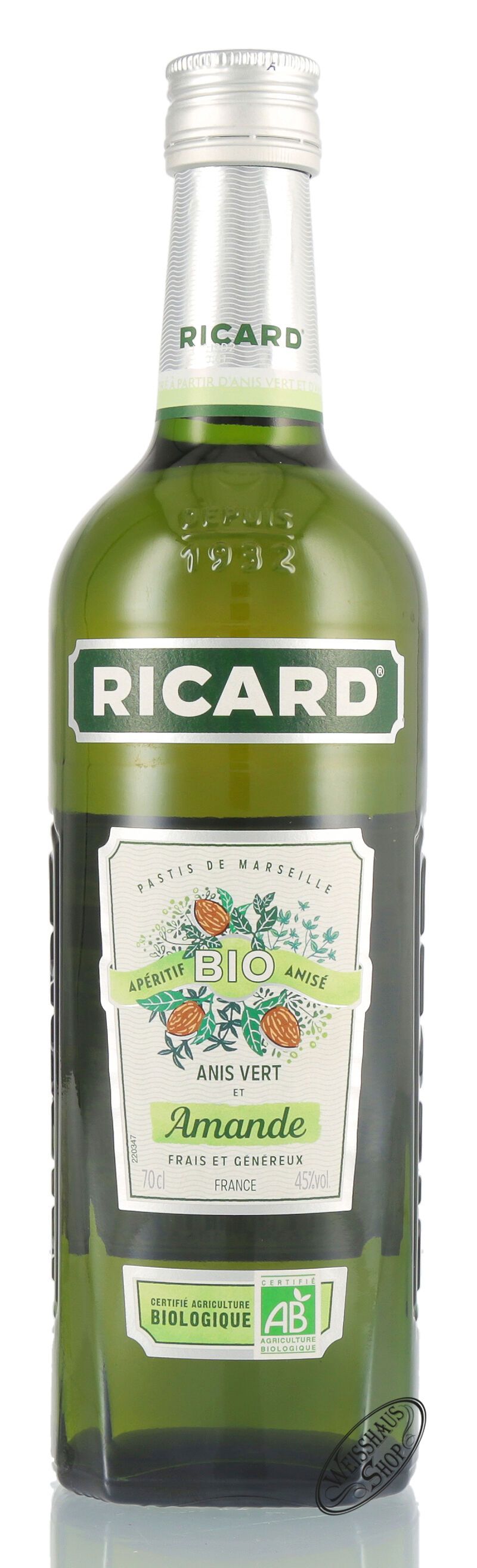 Ricard Bio Pastis Amande 45% vol. 0,70l Ricard Bio Pastis Amande 45% vol. 0,70l