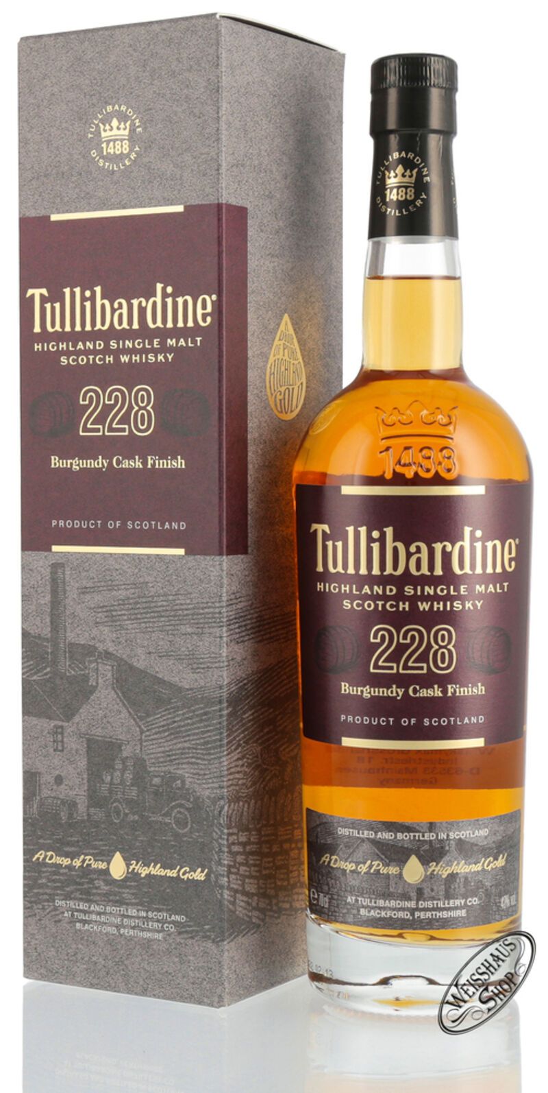 Tullibardine 228 Burgundy Finish Whisky 43% vol. 0,70l