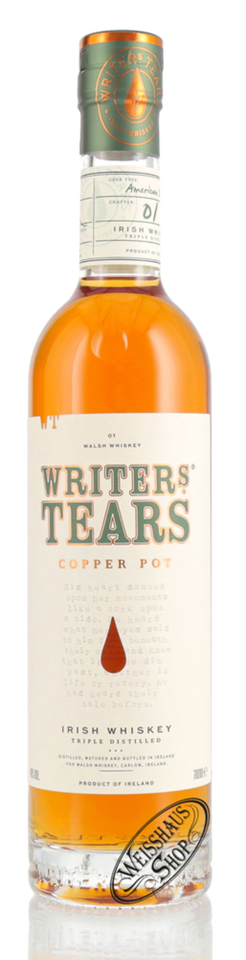 Writer's Tears Copper Pot Irish Whiskey 40% vol. 0,70l