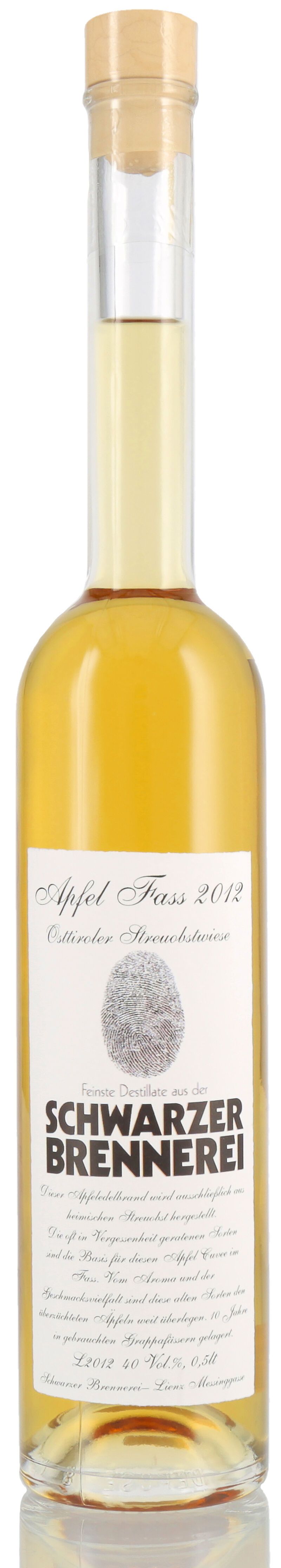 Schwarzer Alter Apfel vom Fass Jahrgang 2012 40% vol. 0,50l Schwarzer Alter Apfel vom Fass Jahrgang 2012 40% vol. 0,50l