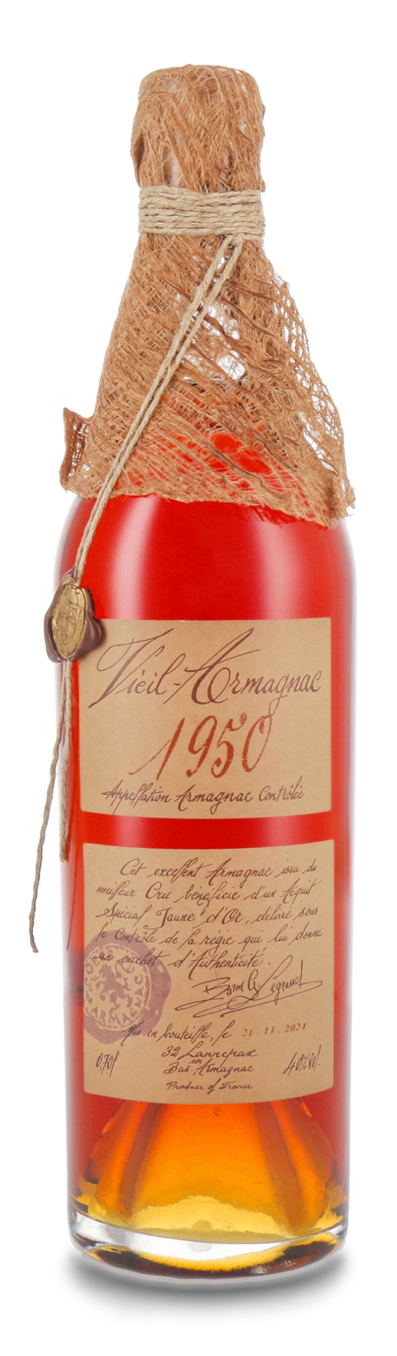 Lhéraud Baron Gaston Legrand 1950 Vieil Armagnac 40% vol. 0,70l Lhéraud Baron Gaston Legrand 1950 Vieil Armagnac 40% vol. 0,70l