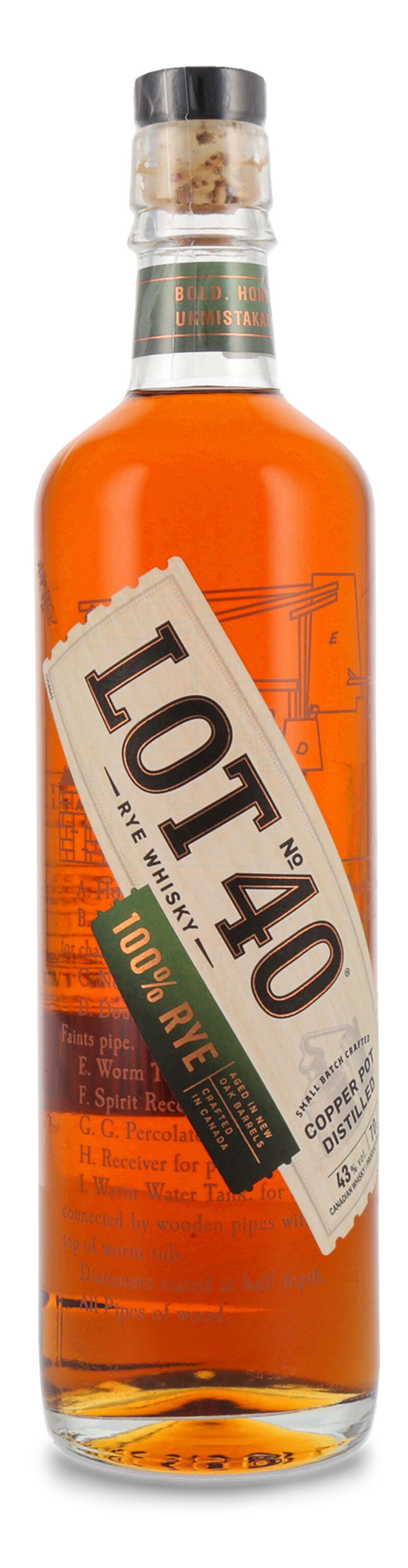 LOT No. 40 Canadian Rye Whisky 43% vol. 0,70l