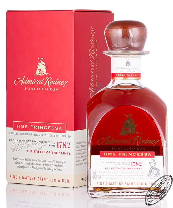 St. Lucia HMS Princessa Admiral Rodney Rum 40% vol. 0,70l