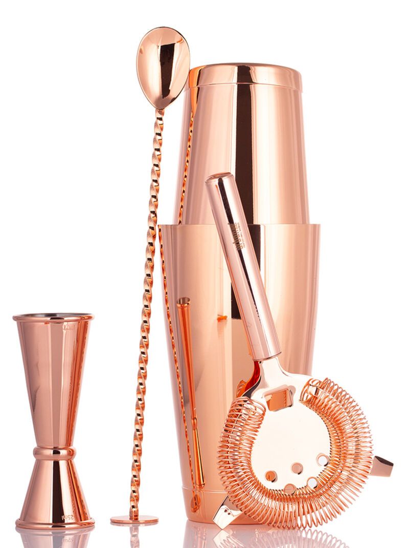 Urban Bar 5 Piece Cocktail Set Copper Plated Urban Bar 5 Piece Cocktail Set Copper Plated