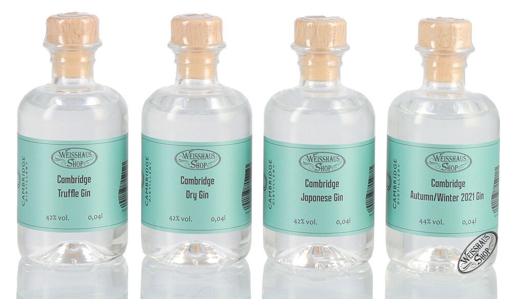 Taste and Match - Cambridge Gin 4 x 0,04l Weisshaus Sample Set Taste and Match - Cambridge Gin 4 x 0,04l Weisshaus Sample Set