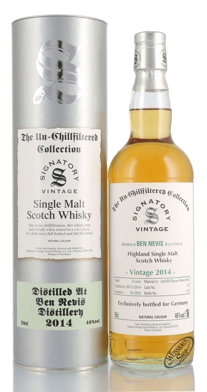 Ben Nevis Vintage 2014 Signatory Un-Chillfiltered Whisky 46% vol. 0,70l