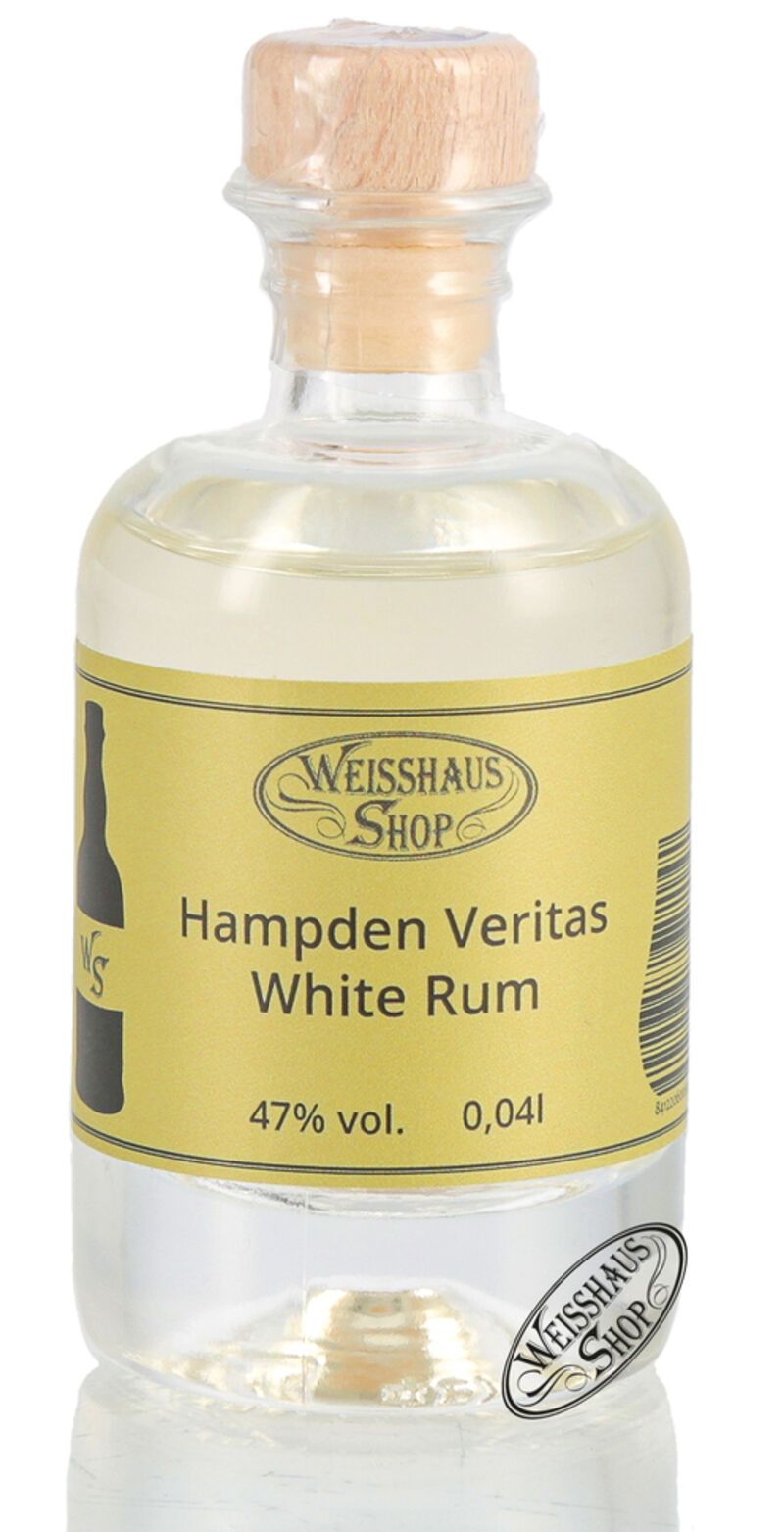 Hampden Veritas White Rum 47% vol. 0,04l Weisshaus Sample Hampden Veritas White Rum 47% vol. 0,04l Weisshaus Sample