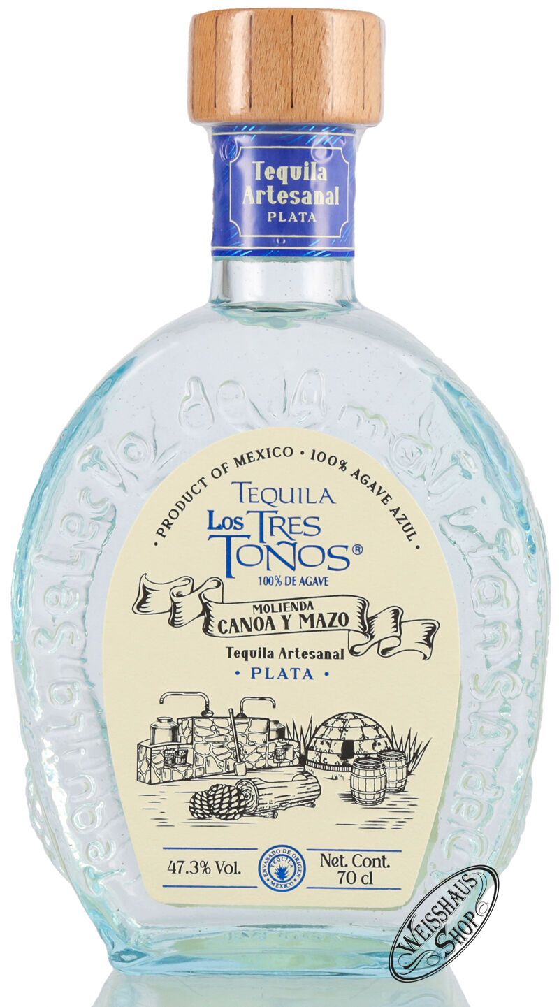 Los Tres Tonos Tequila Artesanal Plata 47,3% vol. 0,70l Los Tres Tonos Tequila Artesanal Plata 47,3% vol. 0,70l