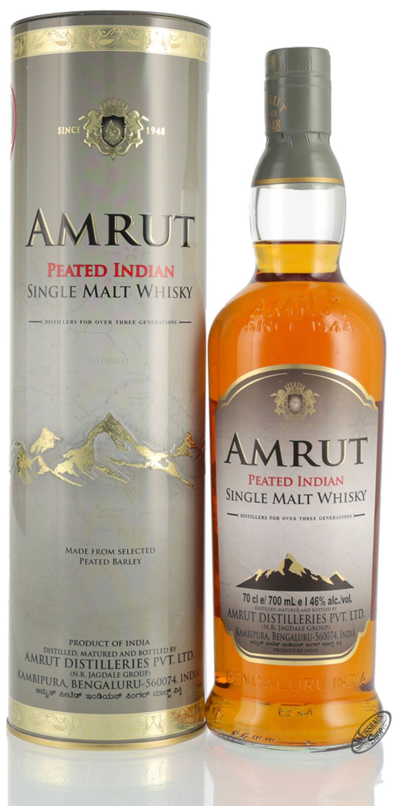 Amrut Peated Single Malt Indian Whisky 46% vol. 0,70l