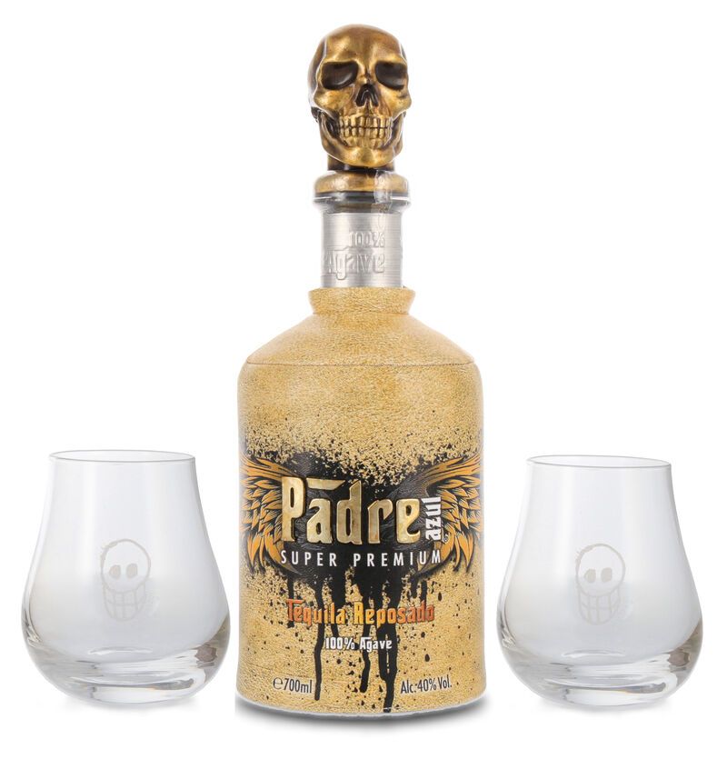 Padre Azul Reposado Tequila Geschenk-Set 40% vol. 0,70l Padre Azul Reposado Tequila Geschenk-Set 40% vol. 0,70l