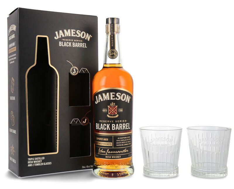 Jameson Black Barrel Irish Whiskey Geschenk-Set 40% vol. 0,70l