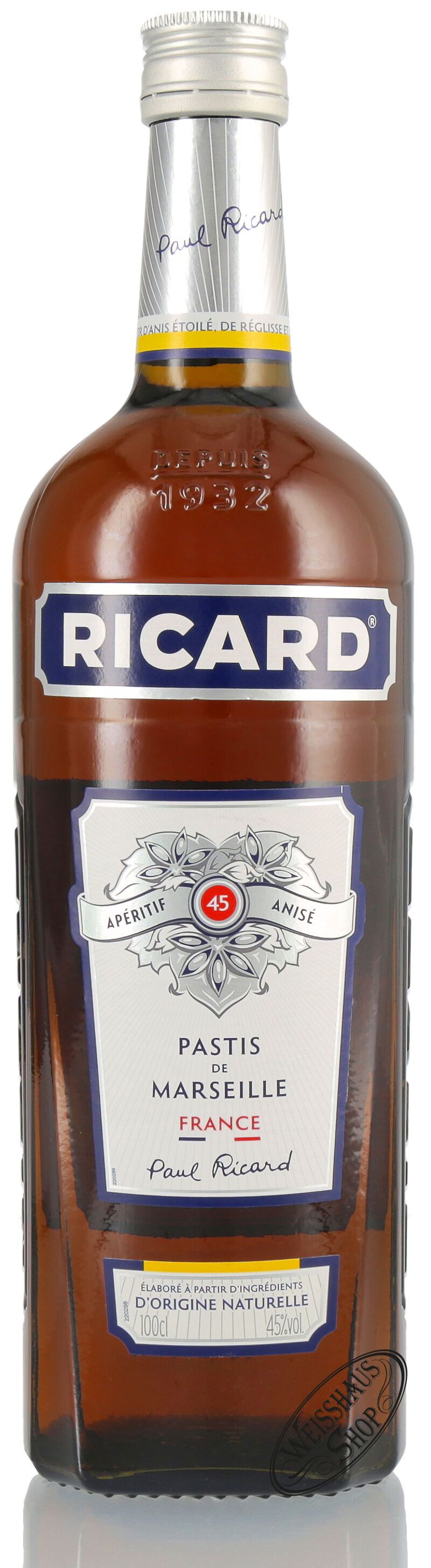 Ricard Pastis 45% vol. 1,0l Ricard Pastis 45% vol. 1,0l