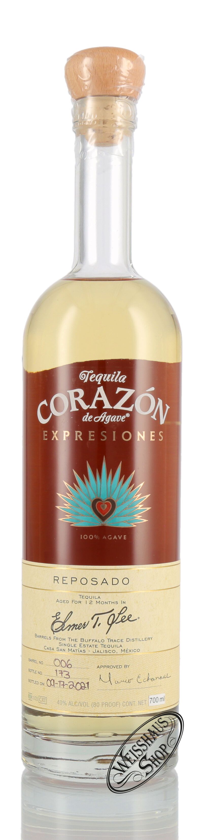 Corazon Expresiones Elmer T. Lee Reposado Tequila 40% vol. 0,70l