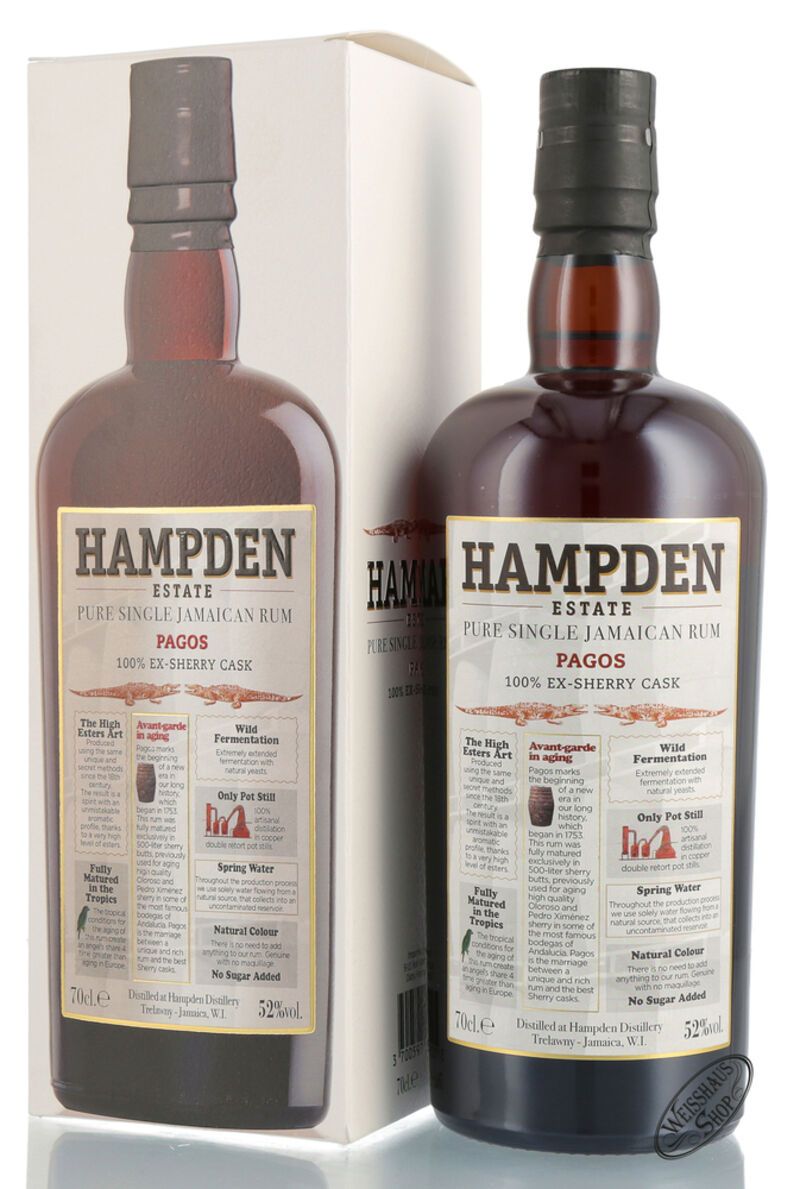 Hampden Pagos Estate Pure Single Jamaican Rum 52% vol. 0,70l