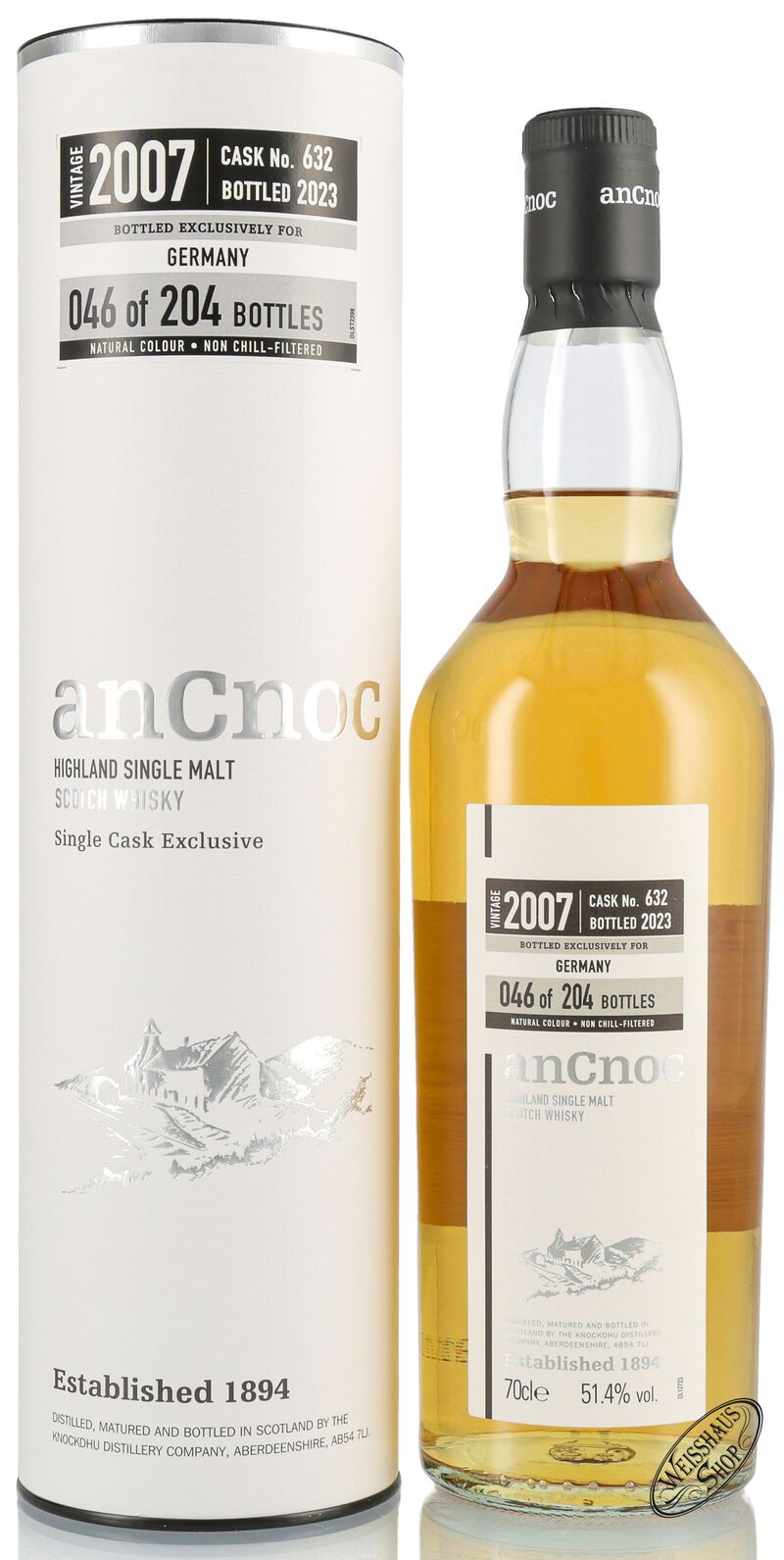 AnCnoc 15 YO Single Cask #632 Whisky 51,4% vol. 0,70l