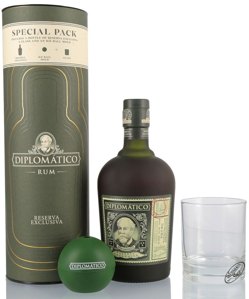 Diplomatico Reserva Exclusiva 12 YO Rum Geschenk-Set 40% vol. 0,70l
