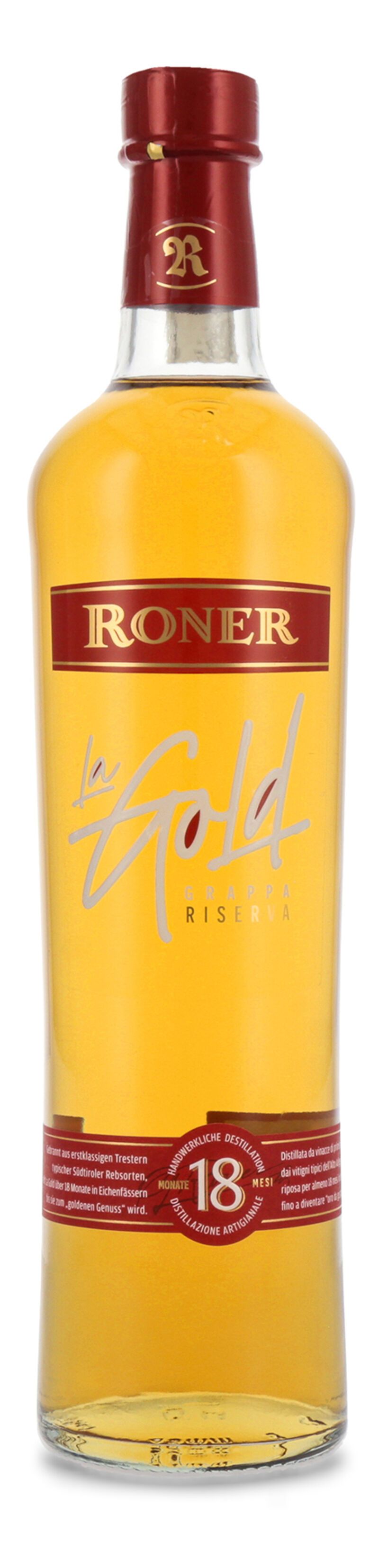 Bar Lab Roner Roner Grappa La Gold 40% vol. 0,70l | Weisshaus Shop