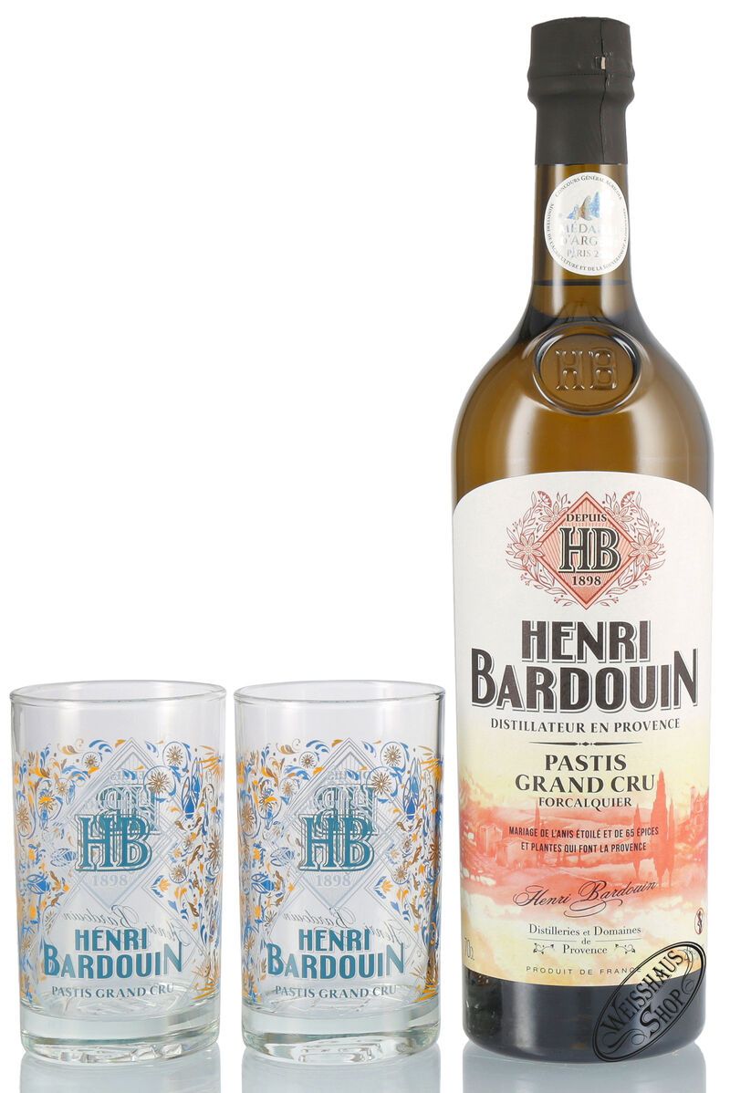 Henri Bardouin Pastis Geschenk-Set 45% vol. 0,70l Henri Bardouin Pastis Geschenk-Set 45% vol. 0,70l