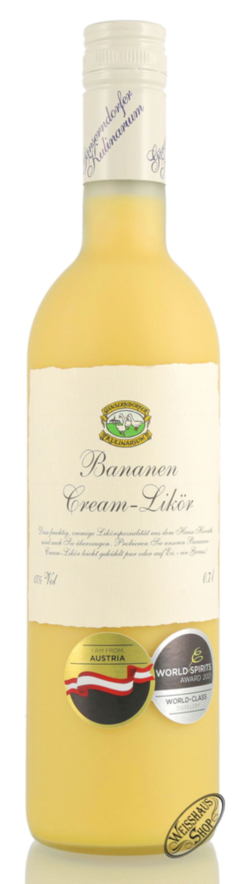 Auersthaler Bananen Cream Likör 15% vol. 0,70l Auersthaler Bananen Cream Likör 15% vol. 0,70l
