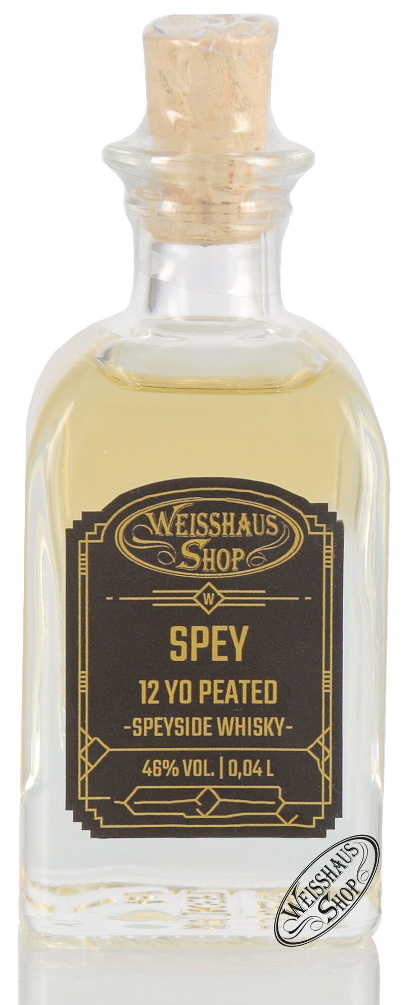 Spey 12 YO Peated Single Malt Whisky 46% vol. 0,04l Weisshaus Sample Spey 12 YO Peated Single Malt Whisky 46% vol. 0,04l Weisshaus Sample