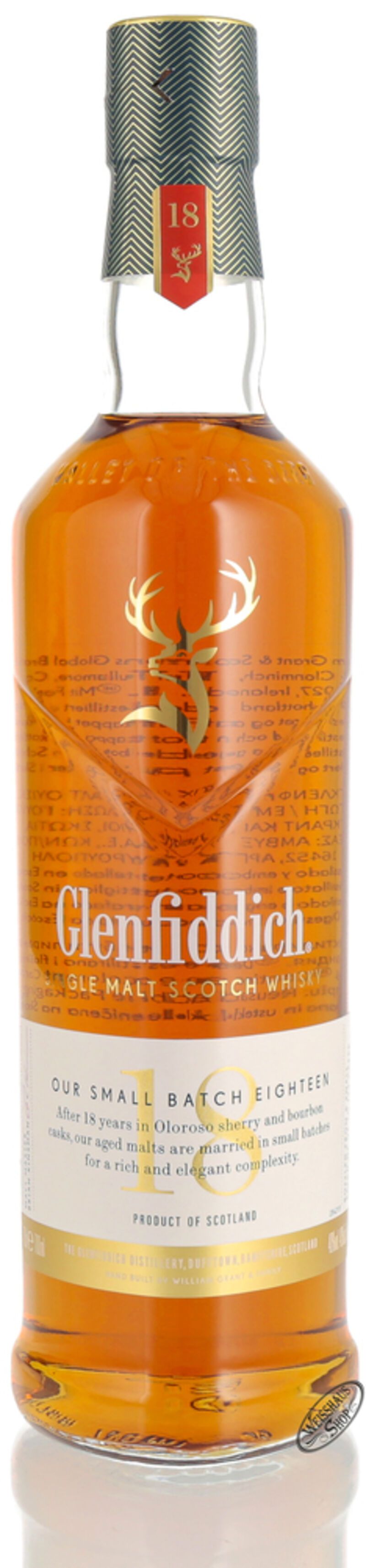 Glenfiddich 18 YO Single Malt Whisky 40% vol. 0,70l Glenfiddich 18 YO Single Malt Whisky 40% vol. 0,70l