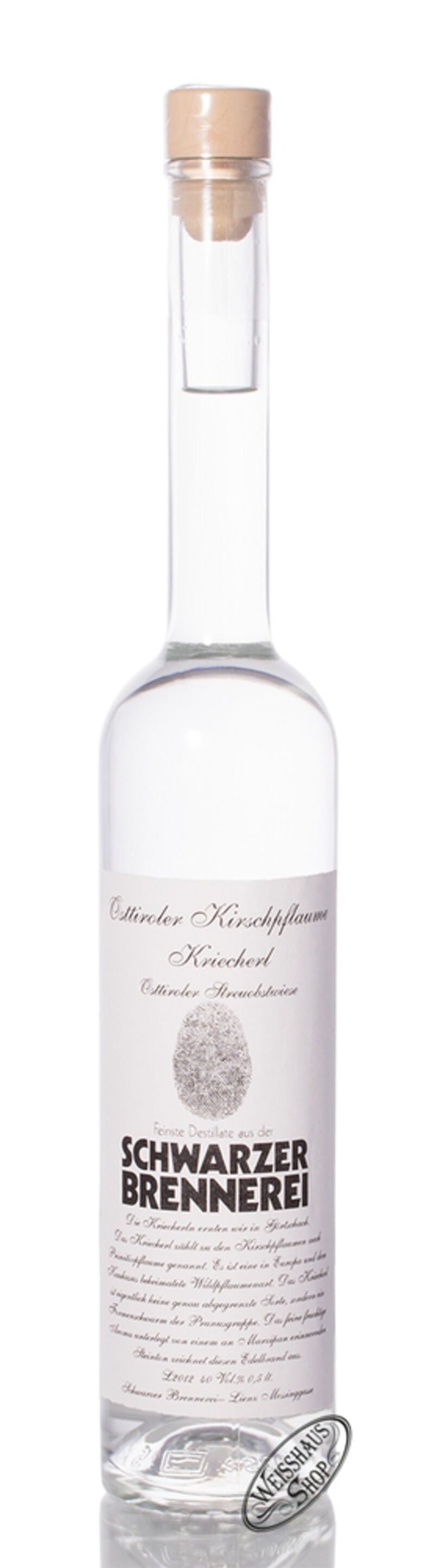 Schwarzer Osttiroler Kirschpflaume Kriecherl Edelbrand 40% vol. 0,50l
