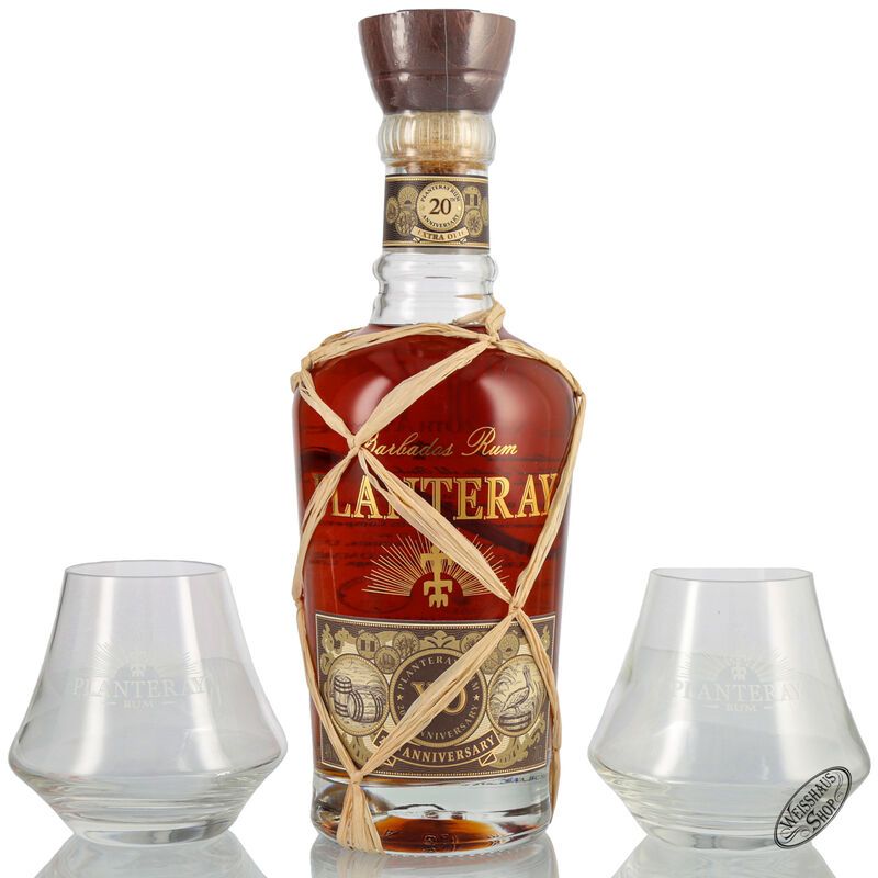 Planteray Barbados X.O. Rum 20th Anniversary Geschenk-Set 40% vol. 0,70l Planteray Barbados X.O. Rum 20th Anniversary Geschenk-Set 40% vol. 0,70l