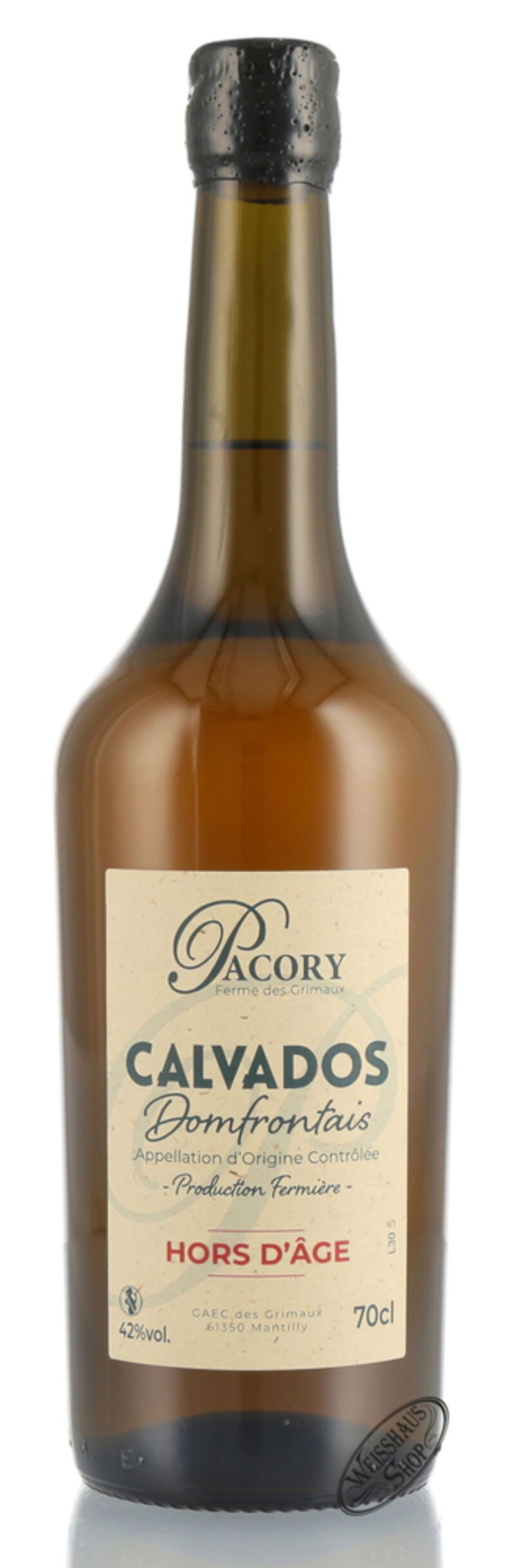 Pacory Domfrontais Calvados Hors d'Age 42% vol. 0,70l