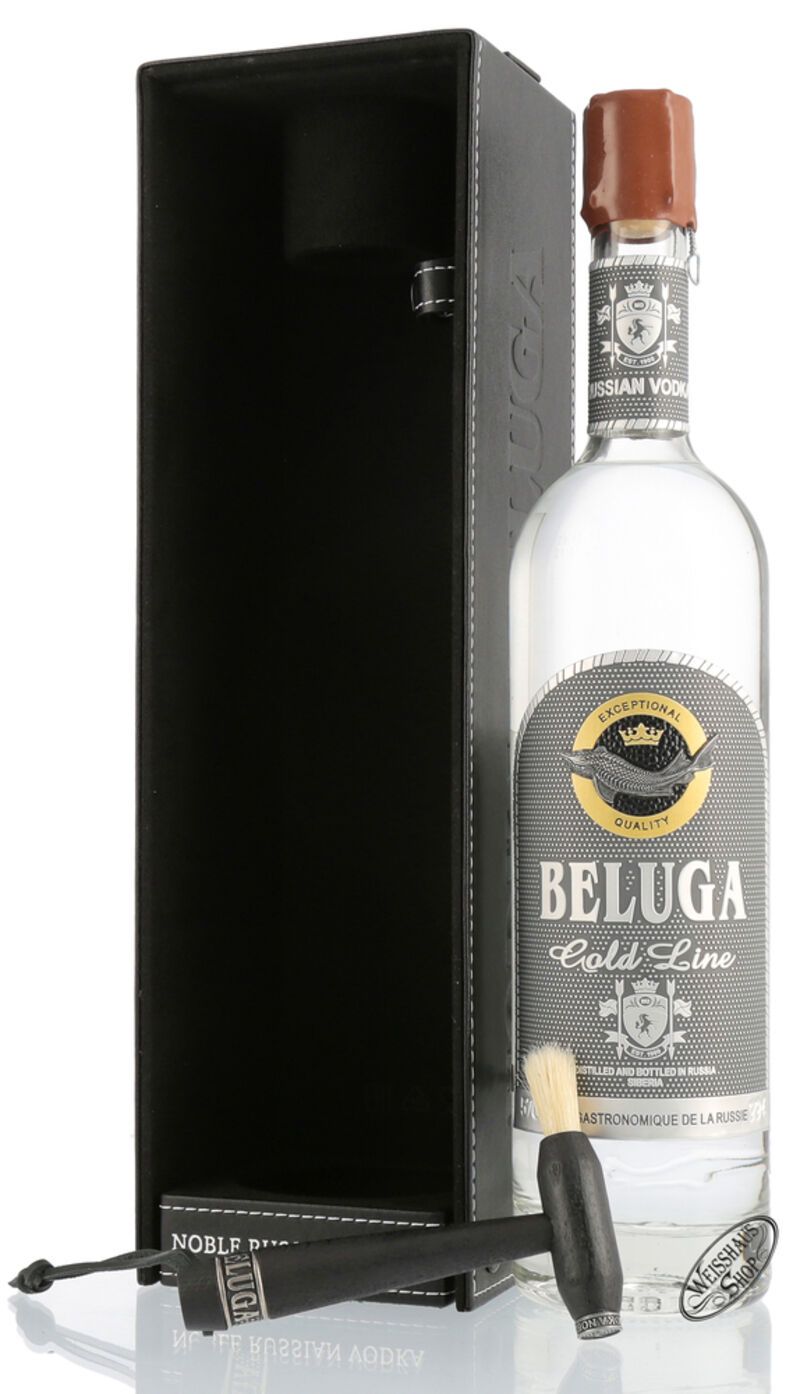 Beluga Gold Line Noble Vodka in Leder Geschenk-Set 40% vol. 0,70l
